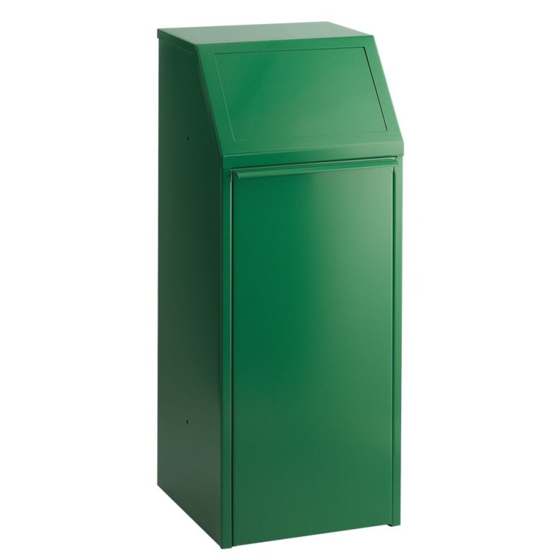 Affaldsspand, V-Part, gr�n, galvaniseret st�l/pulverlakeret st�l, 70 l, med inderspand i metal, ildd�mpende