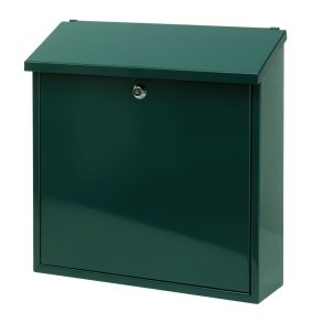 Postkasse, Malagan, 11,5x37x37cm, gr�n, pulverlakeret st�l *Denne vare tages ikke retur*