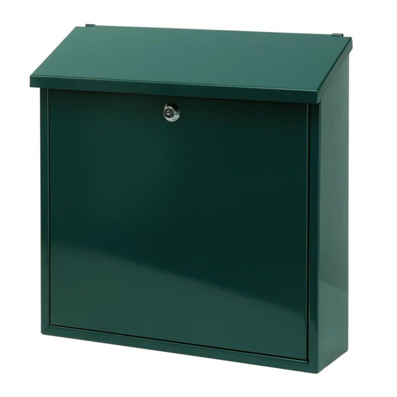 Postkasse, Malagan, 11,5x37x37cm, gr�n, pulverlakeret st�l *Denne vare tages ikke retur*