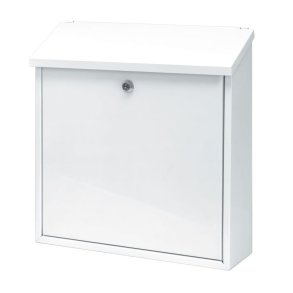 Postkasse, Malagan, 11,5x37x37cm, hvid, pulverlakeret st�l *Denne vare tages ikke retur*