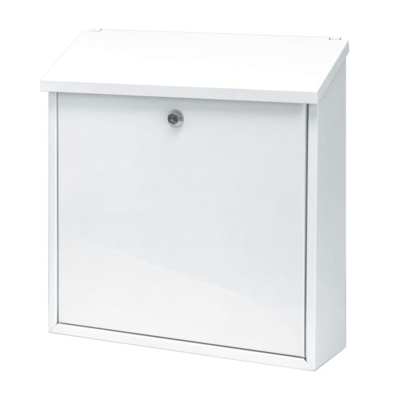 Postkasse, Malagan, 11,5x37x37cm, hvid, pulverlakeret st�l *Denne vare tages ikke retur*