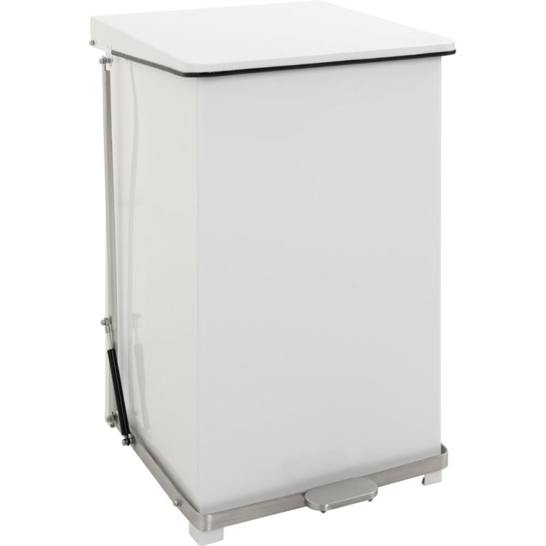 Pedalspand, V-Part, hvid, pulverlakeret st�l, 152 l, s�kkeholder, soft close, ildd�mpende, fingeraftryksfri *Denne vare tages ikke retur*