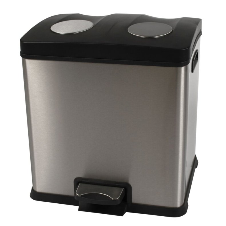 Pedalspand, EKO Rejoice, st�l, FPP/rustfrit st�l, 2-rums, 12+12 l, plast inderspande, soft close, fingeraftryksfri *Denne vare tages ikke retur*