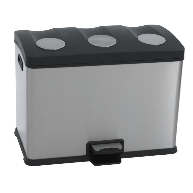 Pedalspand, EKO Rejoice, st�l, FPP/rustfrit st�l, 3-rums, 3x12 l, plast inderspande, soft close, fingeraftryksfri *Denne vare tages ikke retur*
