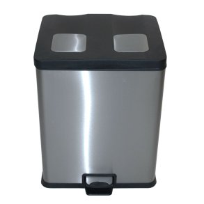 Pedalspand, EKO Rejoice, st�l, FPP/rustfrit st�l, 2-rums, 2x30 l, plast inderspande, soft close, fingeraftryksfri *Denne vare tages ikke retur*