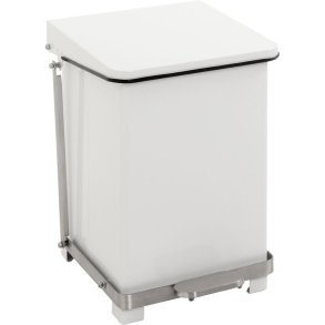 Pedalspand, V-Part, hvid, pulverlakeret st�l, 27 l, s�kkeholder, soft close, ildd�mpende, fingeraftryksfri *Denne vare tages ikke retur*