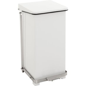Pedalspand, V-Part, hvid, pulverlakeret st�l, 45 l, s�kkeholder, soft close, ildd�mpende, fingeraftryksfri *Denne vare tages ikke retur*