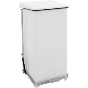 Pedalspand, V-Part, hvid, pulverlakeret st�l, 90 l, s�kkeholder, soft close, ildd�mpende, fingeraftryksfri