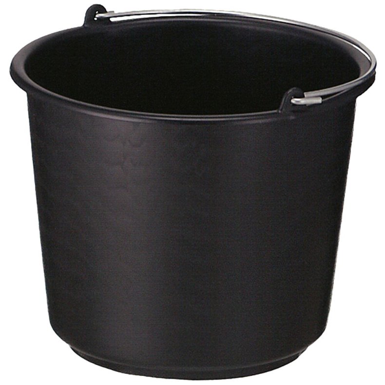 Spand, V-Part, 12 l, sort, plast, med metal hank