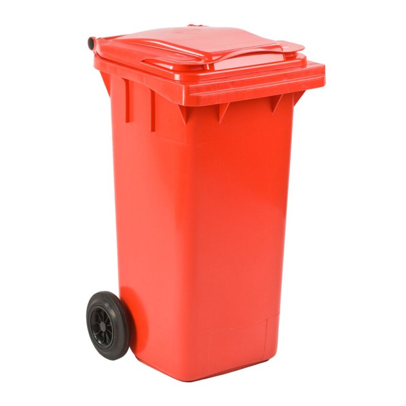 Affaldscontainer, ESE, r�d, HDPE/plast, 120 l, UV-resistent, til tungt affald og udend�rs *Denne vare tages ikke retur*
