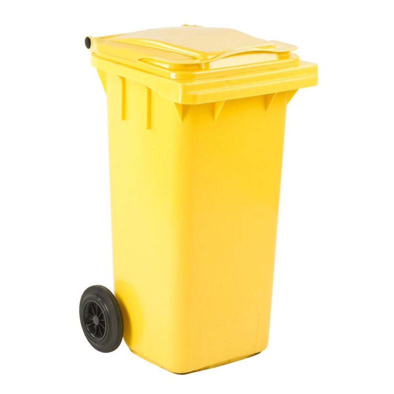 Affaldscontainer, ESE, gul, HDPE/plast, 120 l, UV-resistent, til tungt affald og udend�rs *Denne vare tages ikke retur*