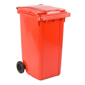 Affaldscontainer, ESE, r�d, HDPE/plast, 240 l, UV-resistent, til tungt affald og udend�rs *Denne vare tages ikke retur*