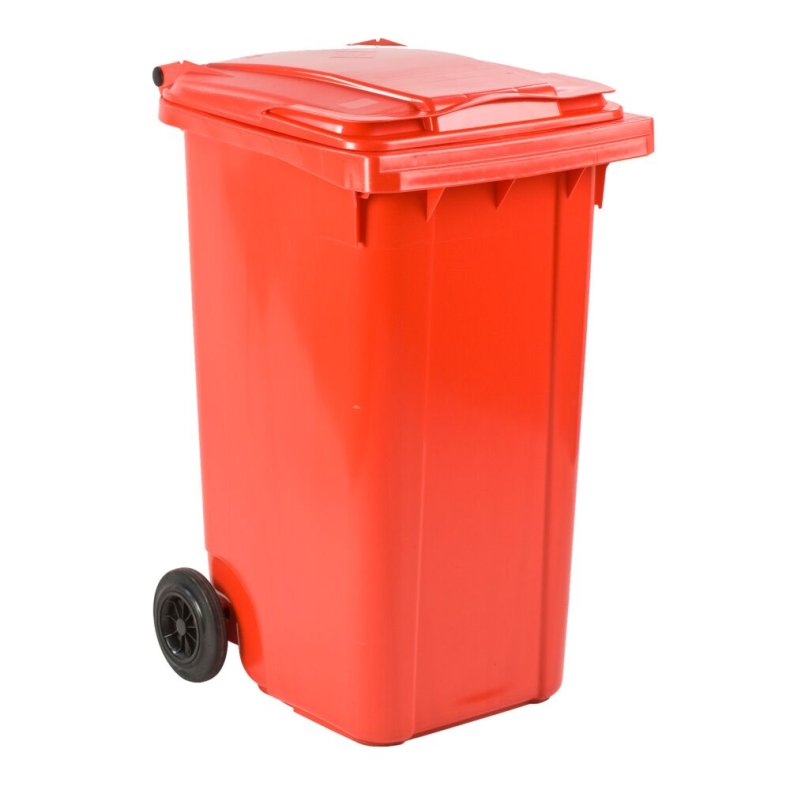 Affaldscontainer, ESE, r�d, HDPE/plast, 240 l, UV-resistent, til tungt affald og udend�rs *Denne vare tages ikke retur*