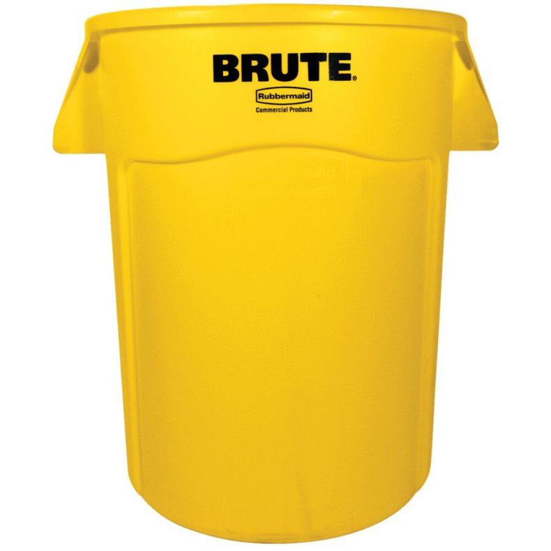 Affaldsspand, Rubbermaid Brute, gul, PE, 166.5 l *Denne vare tages ikke retur*