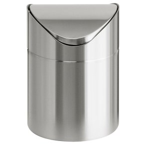 Affaldsspand, V-Part, st�l mat, rustfrit st�l, 1.5 l, ildd�mpende, med svingl�g og aftagelig top *Denne vare tages ikke retur*