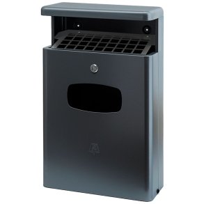 Affaldsspand,, V-Part, antracit, aluminium, 16 l, udend�rs, med askeb�ger, forberedt til v�gmontering, inderspand i aluminium, ildd�mpende, til udend�rs og tungt affald, med n�gler *Denne vare tages ikke retur*