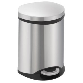 Pedalspand, EKO Shell-bin, st�l mat, rustfrit st�l, 6 l, m. plast inderspand og soft close l�g, fingeraftryksfri *Denne vare tages ikke retur*