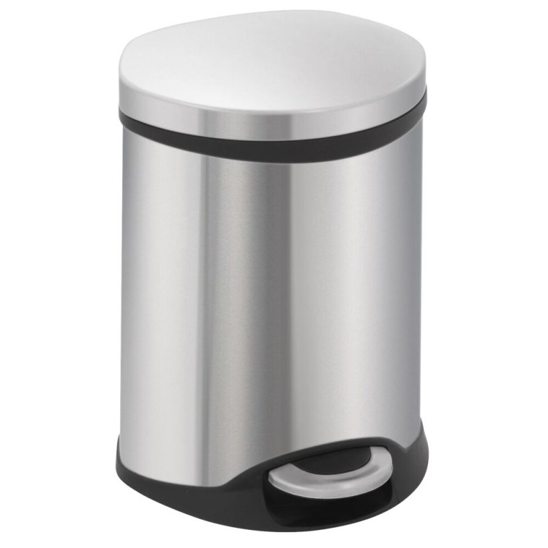 Pedalspand, EKO Shell-bin, st�l mat, rustfrit st�l, 6 l, m. plast inderspand og soft close l�g, fingeraftryksfri *Denne vare tages ikke retur*