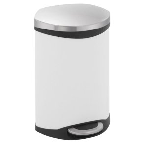 Pedalspand, EKO Shell-bin, hvid, pulverlakeret st�l, 10 l, m. plast inderspand, og soft close l�g *Denne vare tages ikke retur*