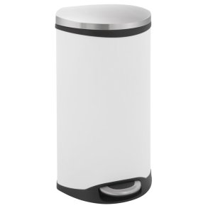 Pedalspand, EKO Shell-bin, hvid, pulverlakeret st�l, 30 l, m. plast inderspand og soft close l�g *Denne vare tages ikke retur*