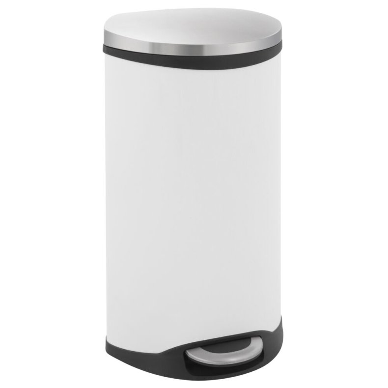 Pedalspand, EKO Shell-bin, hvid, pulverlakeret st�l, 30 l, m. plast inderspand og soft close l�g *Denne vare tages ikke retur*
