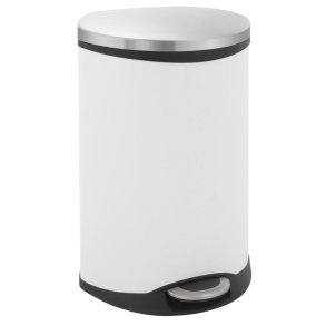 Pedalspand, EKO Shell-bin, hvid, pulverlakeret st�l, 2-rums, 2x22 l, m. plast inderspand, og soft close l�g *Denne vare tages ikke retur*