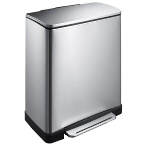 Pedalspand, EKO E-cube, st�l mat, rustfrit st�l, 50 l, plast inderspand, soft close, fingeraftryksfri