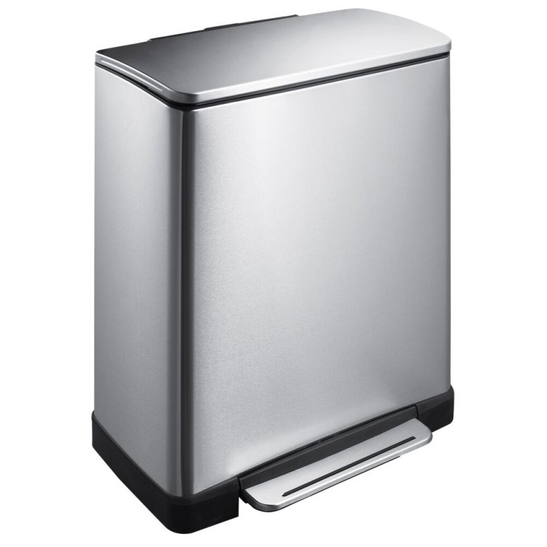 Pedalspand, EKO E-cube, st�l mat, rustfrit st�l, 50 l, plast inderspand, soft close, fingeraftryksfri