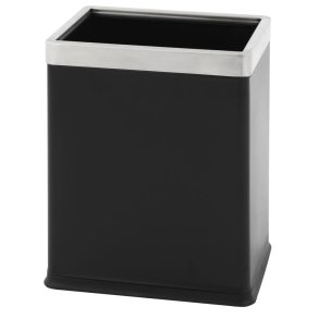 Papirkurv, sort, pulverlakeret st�l, 10 l, metal inderspand, ildd�mpende *Denne vare tages ikke retur*