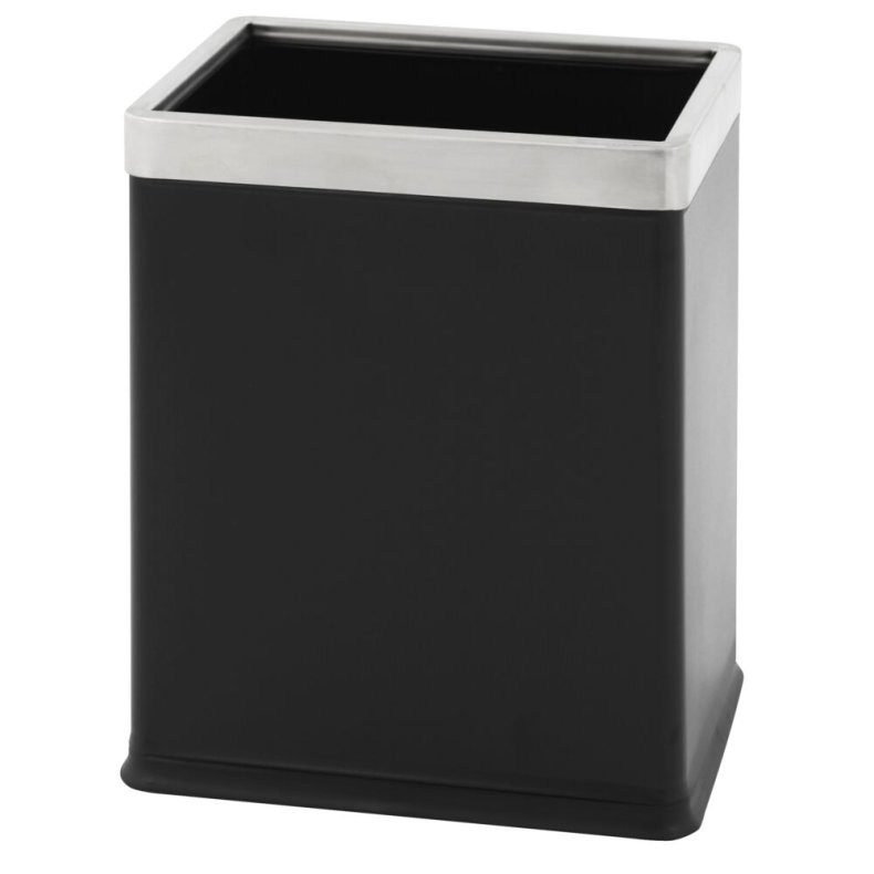 Papirkurv, sort, pulverlakeret st�l, 10 l, metal inderspand, ildd�mpende *Denne vare tages ikke retur*