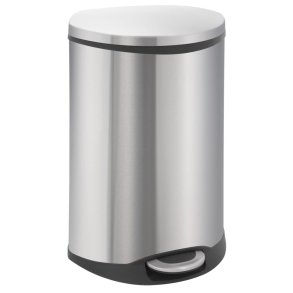 Pedalspand, EKO Shell-bin, st�l mat, rustfrit st�l, 50 l, m. plast inderspand og soft close l�g, fingeraftryksfri