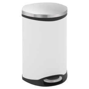 Pedalspand, EKO Shell-bin, hvid, pulverlakeret st�l, 18 l, m. plast inderspand og soft close l�g *Denne vare tages ikke retur*