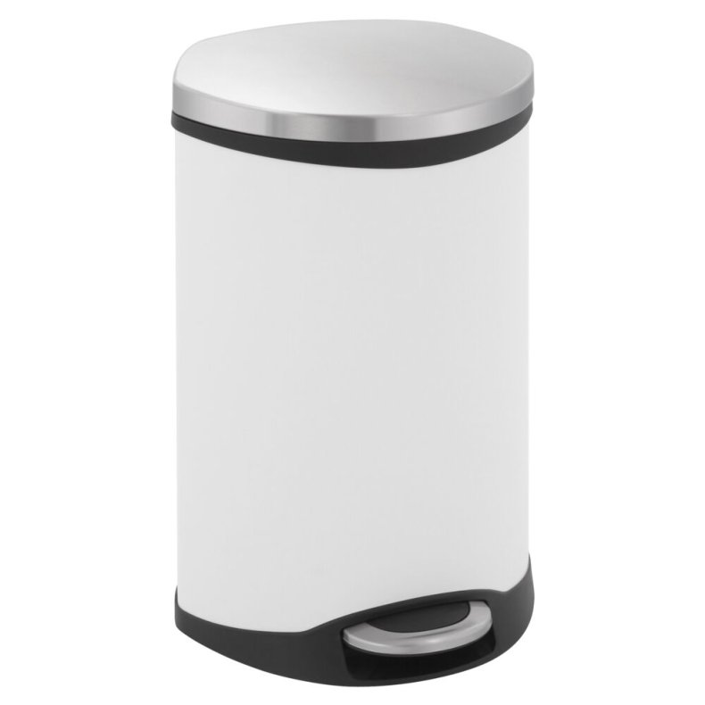 Pedalspand, EKO Shell-bin, hvid, pulverlakeret st�l, 18 l, m. plast inderspand og soft close l�g *Denne vare tages ikke retur*