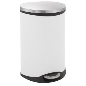 Pedalspand, EKO Shell-bin, hvid, pulverlakeret st�l, 50 l, m. plast inderspand og soft close l�g