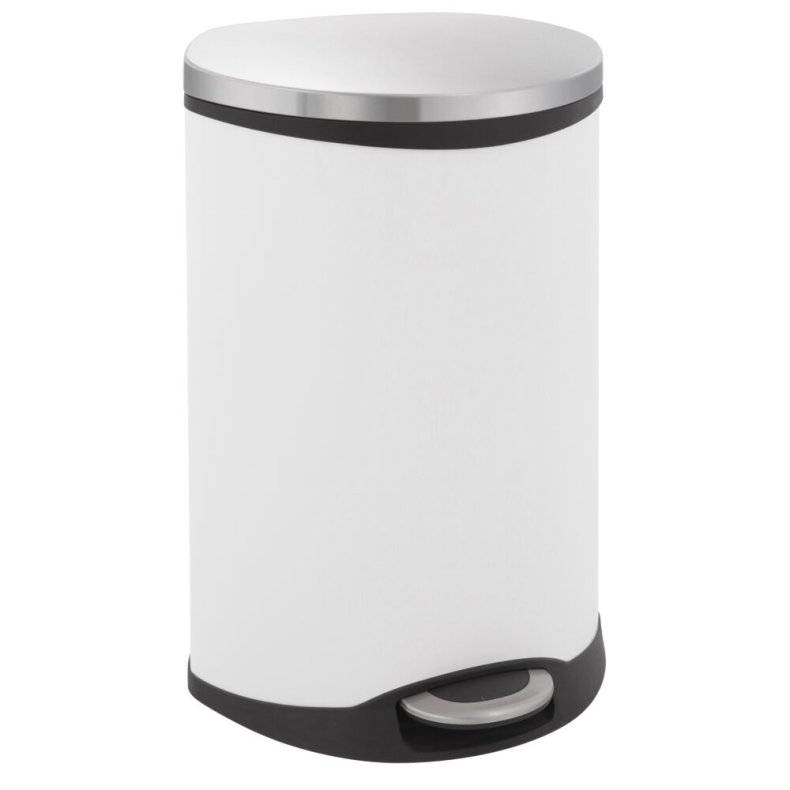 Pedalspand, EKO Shell-bin, hvid, pulverlakeret st�l, 50 l, m. plast inderspand og soft close l�g