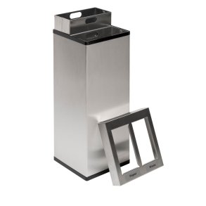 Affaldsspand, Carro-Line Carro-Mix, st�l mat, rustfrit st�l, 2-rums, 2x25 l, med inderspand i metal, ildd�mpende, kildesortering mulig, til tungt affald *Denne vare tages ikke retur*