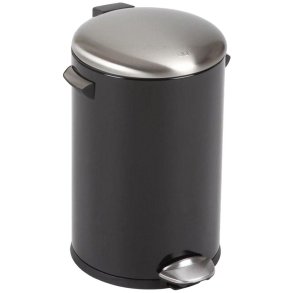Pedalspand, EKO Belle Deluxe, sort, pulverlakeret st�l, 12 l, med inderspand i plast, og soft close l�g, sikret mod fingeraftryk *Denne vare tages ikke retur*