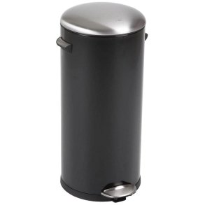 Pedalspand, EKO Belle Deluxe, sort, pulverlakeret st�l, 30 l, med inderspand i plast, og soft close l�g, sikret mod fingeraftryk