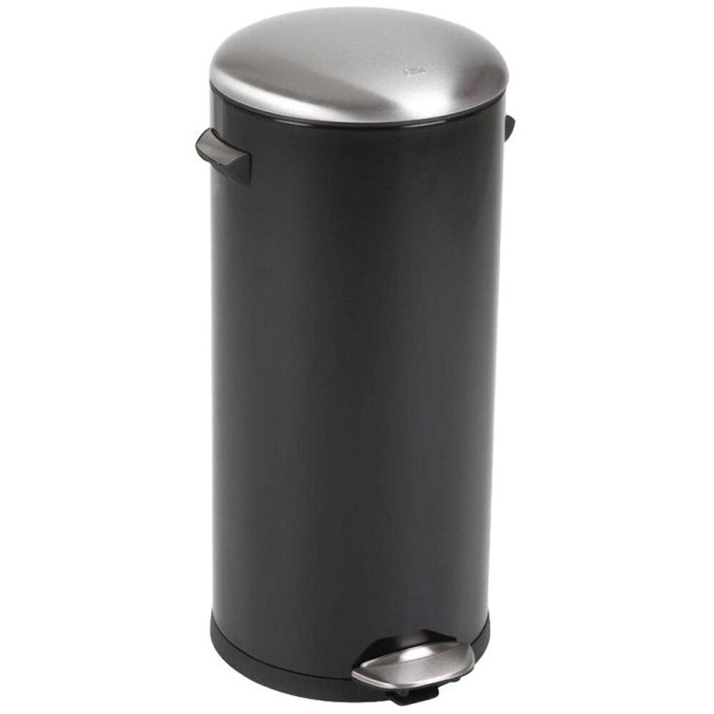 Pedalspand, EKO Belle Deluxe, sort, pulverlakeret st�l, 30 l, med inderspand i plast, og soft close l�g, sikret mod fingeraftryk