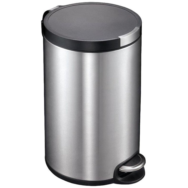 Pedalspand, EKO Artistic, st�l mat, plast/rustfrit st�l, 12 l, med inderspand i plast, og soft close l�g, sikret mod fingeraftryk *Denne vare tages ikke retur*