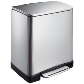 Pedalspand, EKO E-cube, st�l mat, plast/rustfrit st�l, 2-rums, 10+9 l, plast inderspand, soft close, fingeraftryksfri *Denne vare tages ikke retur*