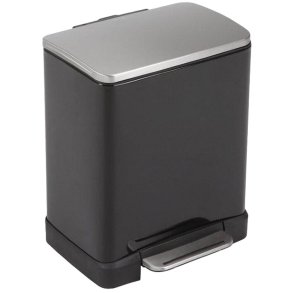 Pedalspand, EKO E-cube, sort, pulverlakeret st�l, 20 l, plast inderspand, soft close, fingeraftryksfri *Denne vare tages ikke retur*