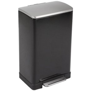 Pedalspand, EKO E-cube, sort, pulverlakeret st�l, 40 l, plast inderspand, soft close, fingeraftryksfri *Denne vare tages ikke retur*
