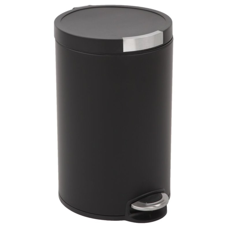 Pedalspand, EKO Artistic, sort, pulverlakeret st�l, 5 l, med inderspand i plast, og soft close l�g, sikret mod fingeraftryk *Denne vare tages ikke retur*