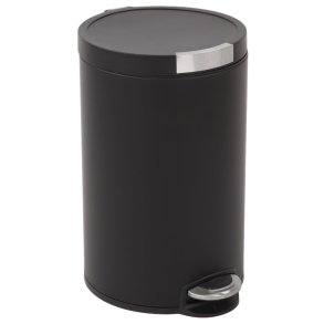Pedalspand, EKO Artistic, sort, pulverlakeret st�l, 12 l, med inderspand i plast, og soft close l�g, sikret mod fingeraftryk *Denne vare tages ikke retur*