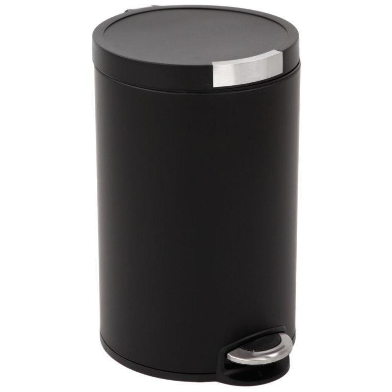 Pedalspand, EKO Artistic, sort, pulverlakeret st�l, 20 l, med inderspand i plast, og soft close l�g, sikret mod fingeraftryk *Denne vare tages ikke retur*
