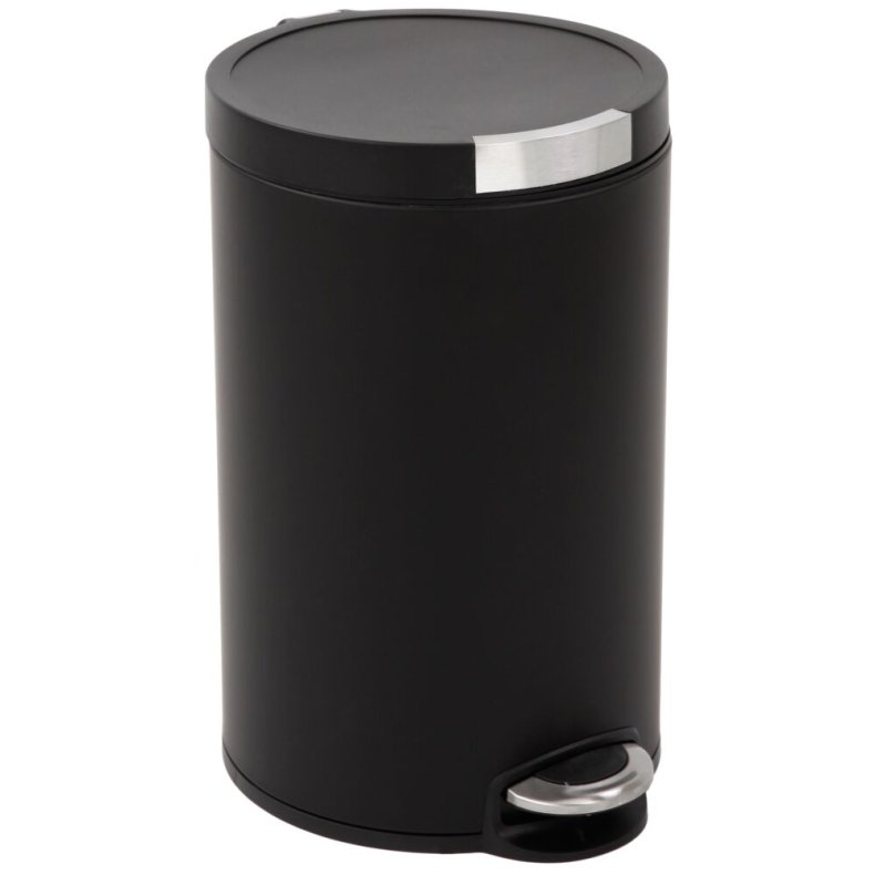 Pedalspand, EKO Artistic, sort, pulverlakeret st�l, 30 l, med inderspand i plast, og soft close l�g, sikret mod fingeraftryk *Denne vare tages ikke retur*
