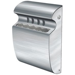 Askeb�ger, V-Part, st�l, rustfrit st�l, 3 l, med metal inderspand, ildd�mpende, forberedt til udend�rs v�gmontering inkl. materiale til montering og n�gle *Denne vare tages ikke retur*