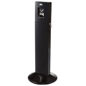 Askeb�ger, Rubbermaid Metropolitan, sort, pulverlakeret st�l, metal inderspand, til udend�rs, forberedt til jordmontering inkl. materiale til montering og n�gle *Denne vare tages ikke retur*