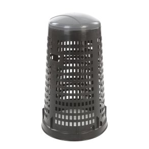 Affaldsstativ, V-Part, sort, plast, 110 l, med lysegr�t l�g og s�kkeholder, til udend�rs brug *Denne vare tages ikke retur*